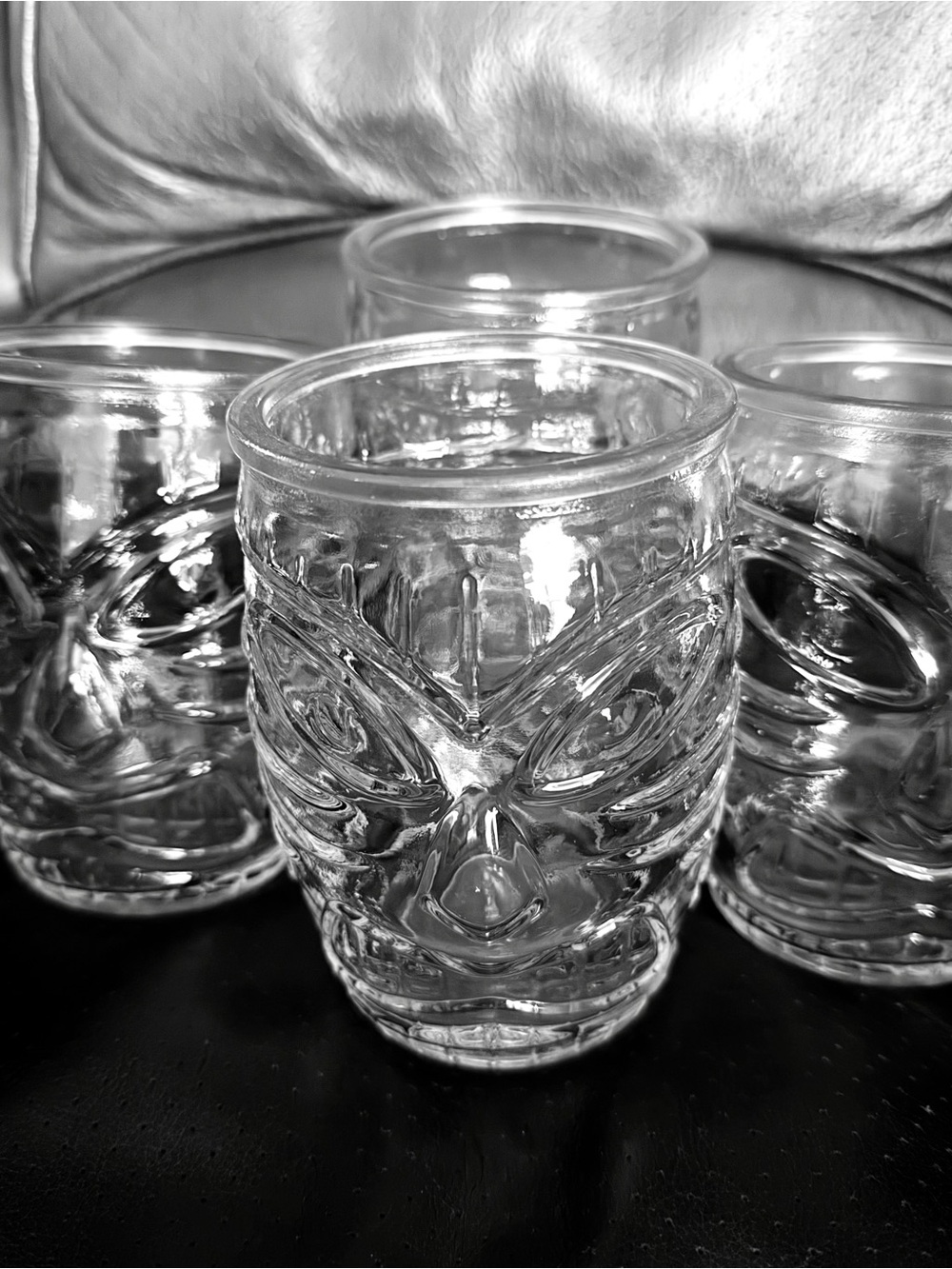 Clear Glass Tiki 12oz Glasses - Set of 4